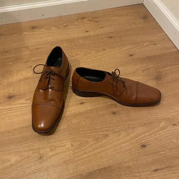 Johnston & Murphy Mens Size 9M Brown Leather Novick Cap Toe Lace Up Oxford Shoes Johnston & Murphy | Shoes | J Murphy Novick Cap Toe Derby  main image 2
